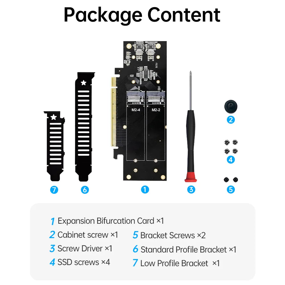 PCIe x16 to 4 NVMe
