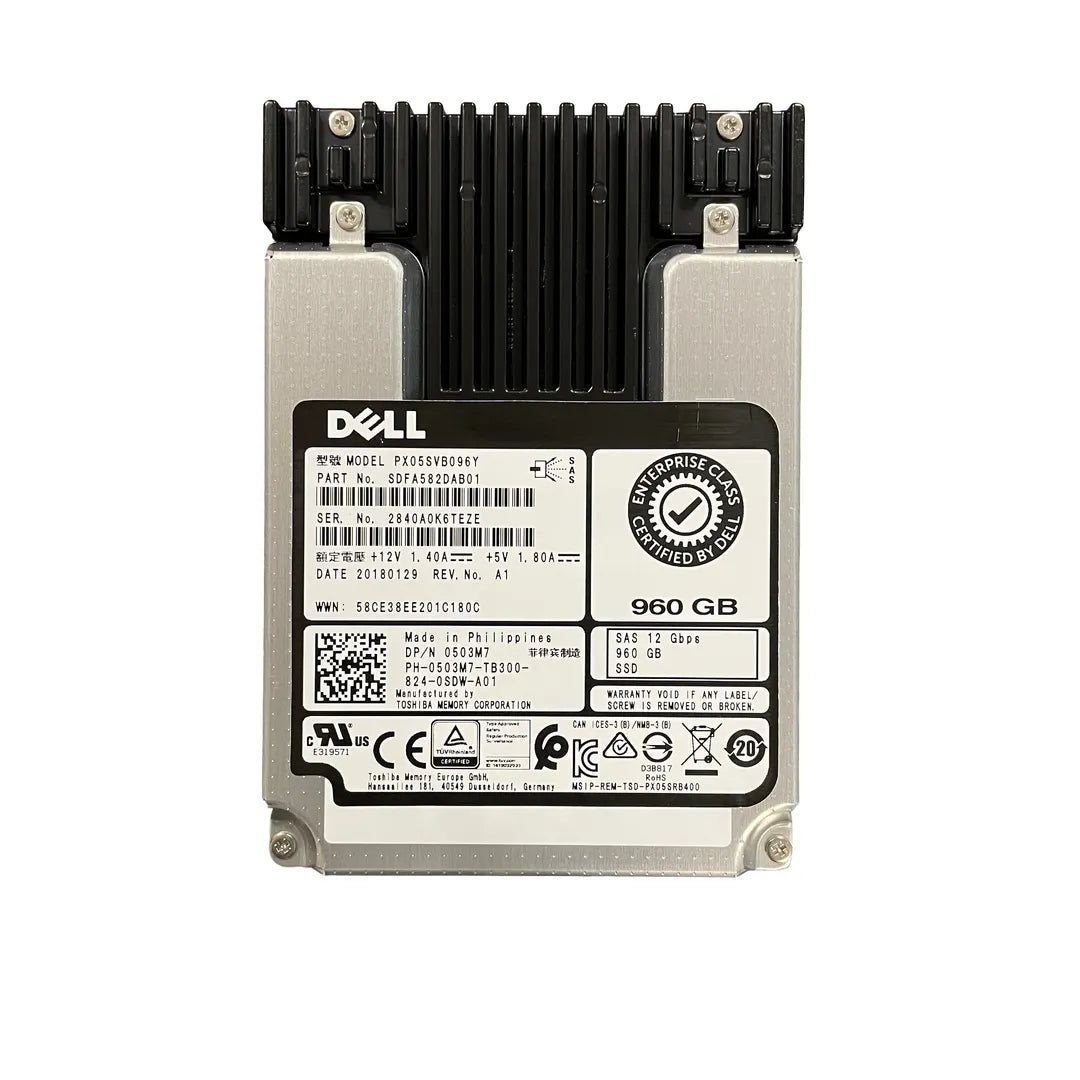 Dell 503M7 960GB SAS SSD, Toshiba PX05SVB096Y
